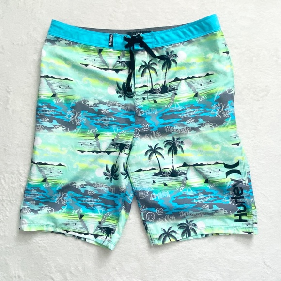Hurley Doodle Big-Boys Paradise Board-Shorts SZ 20/30 - Picture 1 of 12
